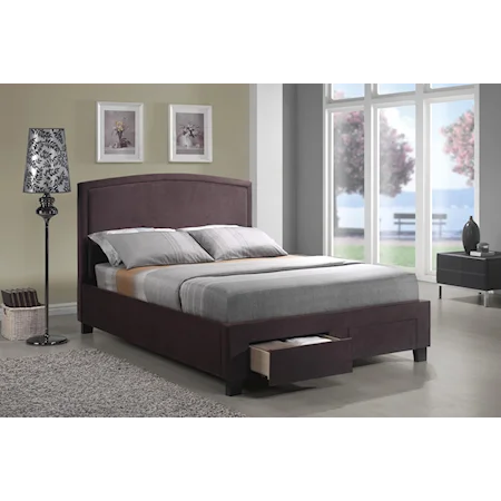 King Contemporary Upholstered Platform Bed